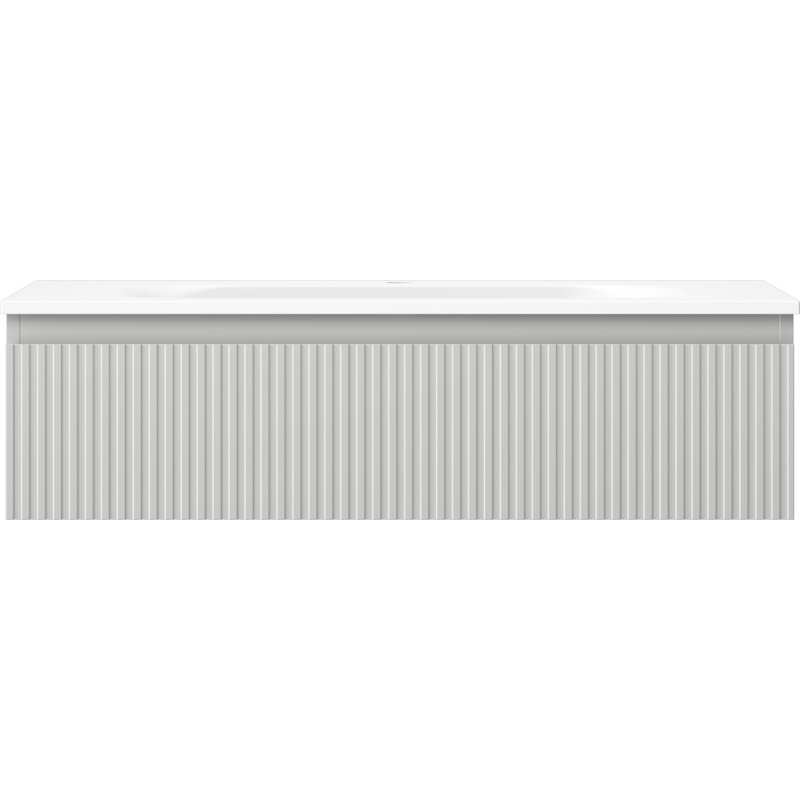 Mexen Rivel armário de casa de banho 90 cm com lavatório Vela, 1 gaveta, ranhurado, cinza mate/branco mate