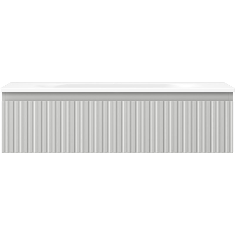 Mexen Rivel mobiletto da bagno 90 cm con lavabo Vela, 1 cassetto, scanalato, grigio opaco/bianco opaco