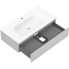Mexen Rivel meuble de salle de bain 90 cm avec lavabo Vela, 1 tiroir, rainuré, gris mat/blanc mat - 91A20-09023-1-BF62-W23M01