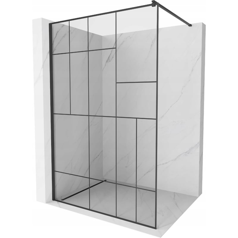 Mexen Kioto dušinurk Walk-in 120 x 200 cm, must muster 8 mm, must - 800-120-101-70-78