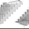 Mexen Kioto douchewand Walk-in 120 x 200 cm, zwart patroon 8 mm, zwart - 800-120-101-70-78