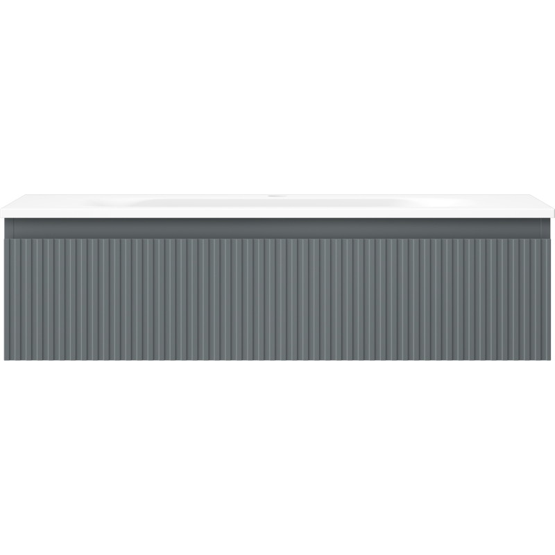 Mexen Rivel armario de baño 90 cm con lavabo Vela, 1 cajón, ranurado, grafito mate/blanco mate - 91A20-09023-1-BF66-W23M01