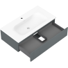 Mexen Rivel mobile bagno 90 cm con lavabo Vela, 1 cassetto, scanalato , grafite opaco/bianco opaco - 91A20-09023-1-BF66-W23M01