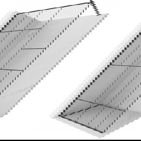 Mexen Kioto τοίχος ντους Walk-in 140 x 200 cm, μαύρο μοτίβο 8 mm, μαύρο - 800-140-101-70-78