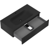 Mexen Rivel Badezimmerschrank 90 cm mit Waschbecken Vela, 1 Schublade, geriffelt, schwarz matt - 91A20-09023-1-BF71-W23M71