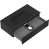 Mexen Rivel mobile bagno 90 cm con lavandino Vela, 1 cassetto, scanalato, nero opaco - 91A20-09023-1-BF71-W23M71