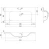 Mexen Rivel armoire de salle de bain 90 cm avec lavabo Vela, 1 tiroir, rainuré, noir mat - 91A20-09023-1-BF71-W23M71