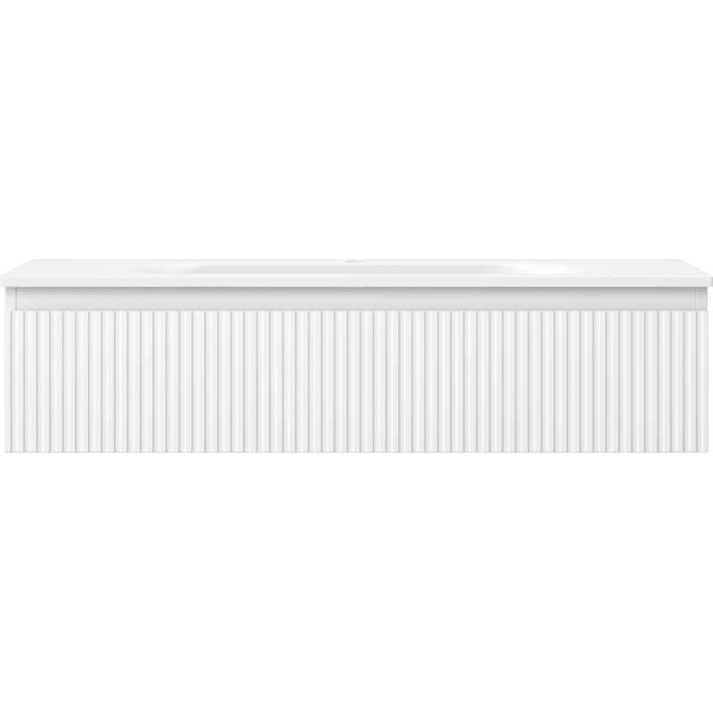 Mexen Rivel armario de baño de 100 cm con lavabo Vela, 1 cajón, acanalado, blanco mate - 91A20-10023-1-BF01-W23M01