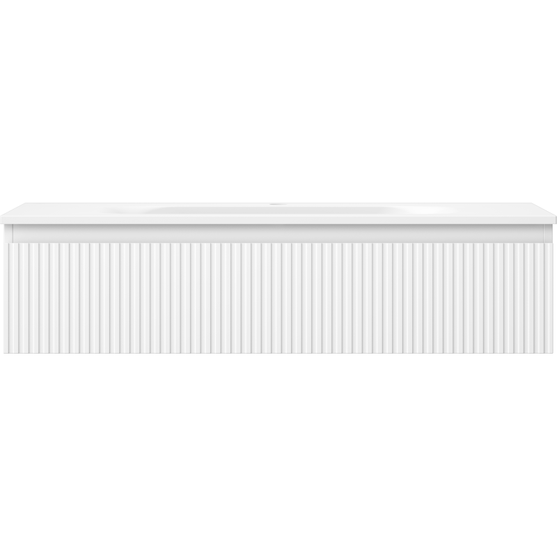 Mexen Rivel meuble de salle de bain 100 cm avec lavabo Vela, 1 tiroir, rainuré, blanc mat - 91A20-10023-1-BF01-W23M01