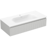 Mexen Rivel meuble de salle de bains 100 cm avec lavabo Vela, 1 tiroir, rainuré, gris mat/blanc mat - 91A20-10023-1-BF62-W23M01