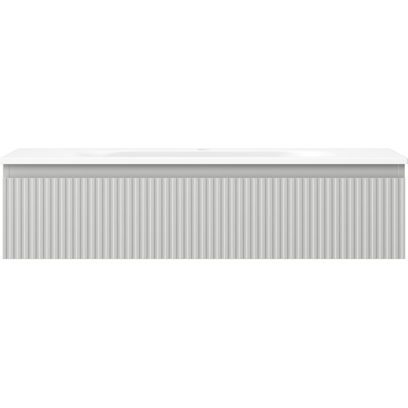 Mexen Rivel armario de baño de 100 cm con lavabo Vela, 1 cajón, ranurado, gris mate/blanco mate - 91A20-10023-1-BF62-W23M01