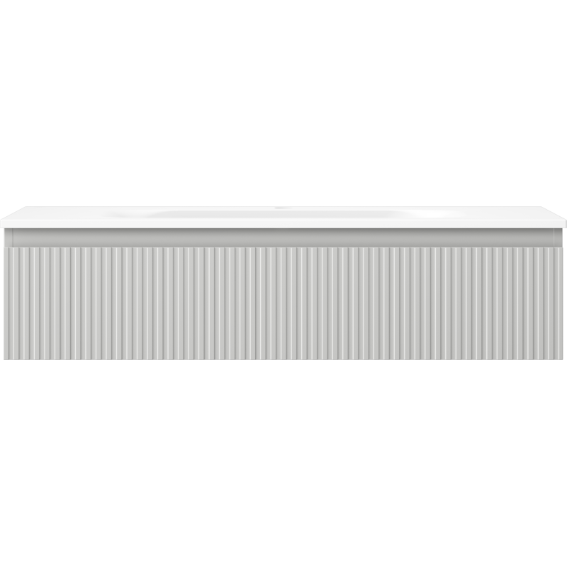 Mexen Rivel mobile da bagno 100 cm con lavabo Vela, 1 cassetto, scanalato, grigio opaco/bianco opaco - 91A20-10023-1-BF62-W23M01