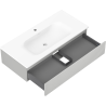 Mexen Rivel armario de baño 100 cm con lavabo Vela, 1 cajón, acanalado, gris mate/blanco mate - 91A20-10023-1-BF62-W23M01