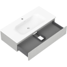Mexen Rivel mobile da bagno 100 cm con lavabo Vela, 1 cassetto, scanalato, grigio opaco/bianco opaco - 91A20-10023-1-BF62-W23M01