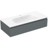 Mexen Rivel mobile da bagno 100 cm con lavabo Vela, 1 cassetto, scanalato, grafite opaco/bianco opaco