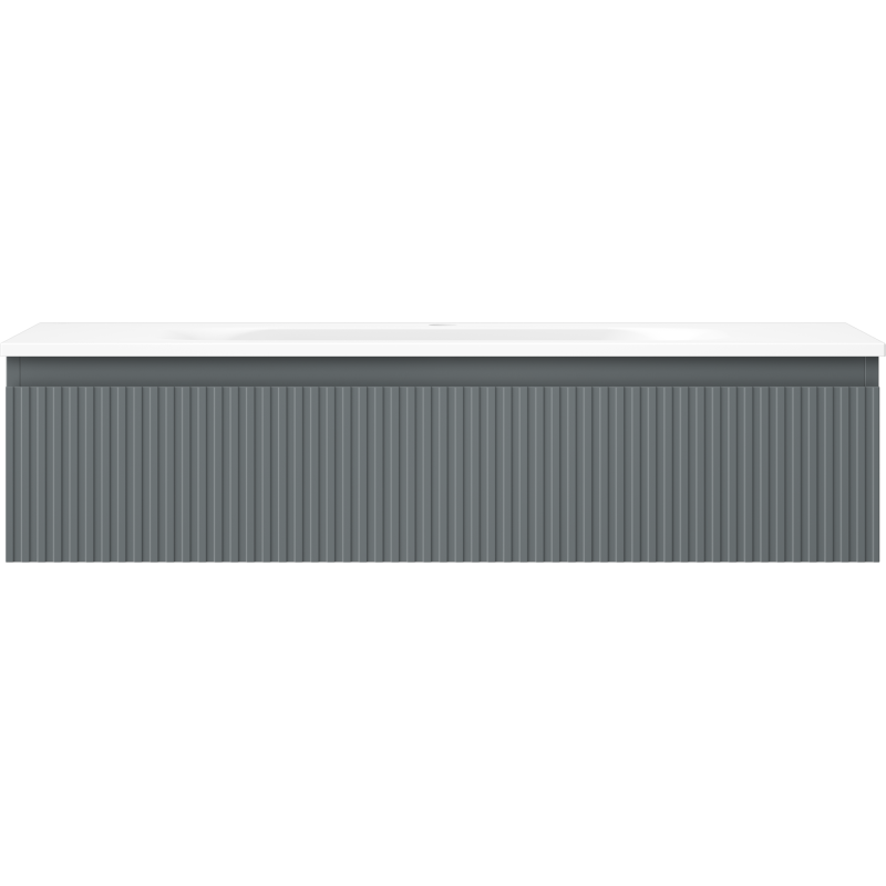 Mexen Rivel badkamerkast 100 cm met wastafel Vela, 1 lade, geribbeld, grafiet mat/wit mat - 91A20-10023-1-BF66-W23M01