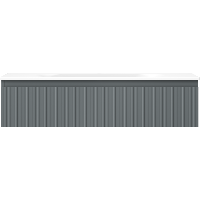 Mexen Rivel mobile da bagno 100 cm con lavabo Vela, 1 cassetto, scanalato, grafite opaco/bianco opaco