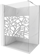 Mexen Kioto ścianka prysznicowa Walk-in 100 x 200 cm, biały wzór 8 mm, chrom - 800-100-101-01-85