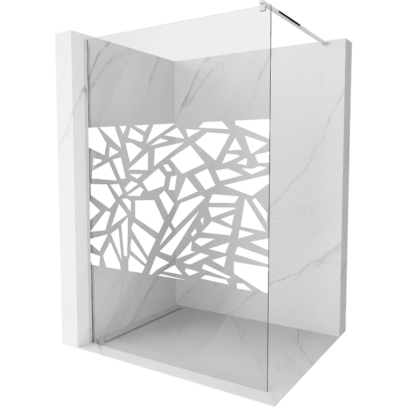 Mexen Kioto paroi de douche Walk-in 110 x 200 cm, motif blanc 8 mm, chrome - 800-110-101-01-85