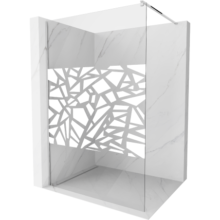 Mexen Kioto paroi de douche Walk-in 120 x 200 cm, motif blanc 8 mm, chrome - 800-120-101-01-85