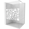 Mexen Kioto Walk-in Shower Wall 120 x 200 cm, White Pattern 8 mm, Chrome - 800-120-101-01-85