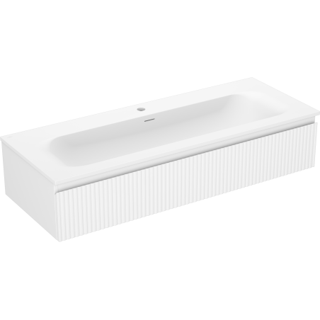 Mexen Rivel szafka łazienkowa 120 cm z umywalką Vela, 1 szuflada, ryflowana , biała mat - 91A20-12023-1-BF01-W23M01