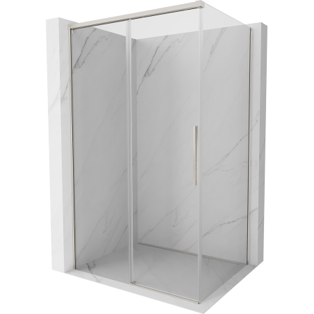 Mexen Rox sliding shower enclosure 140 x 95 cm, transparent, brushed nickel - 8C2-140-095-97-00