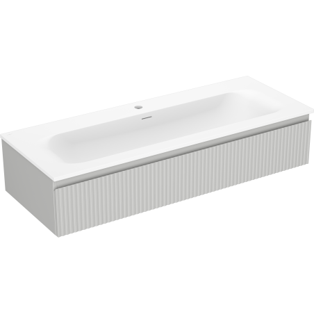 Mexen Rivel armario de baño 120 cm con lavabo Vela, 1 cajón, ranurado, gris mate/blanco mate - 91A20-12023-1-BF62-W23M01