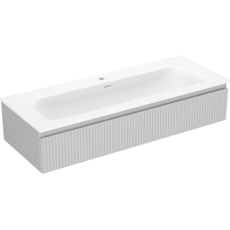 Mexen Rivel bathroom cabinet 120 cm with sink Vela, 1 drawer, fluted, gray matte/white matte - 91A20-12023-1-BF62-W23M01