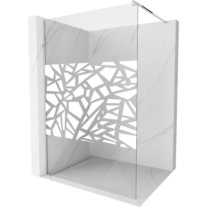 Mexen Kioto dušisein Walk-in 140 x 200 cm, valge muster 8 mm, kroom - 800-140-101-01-85
