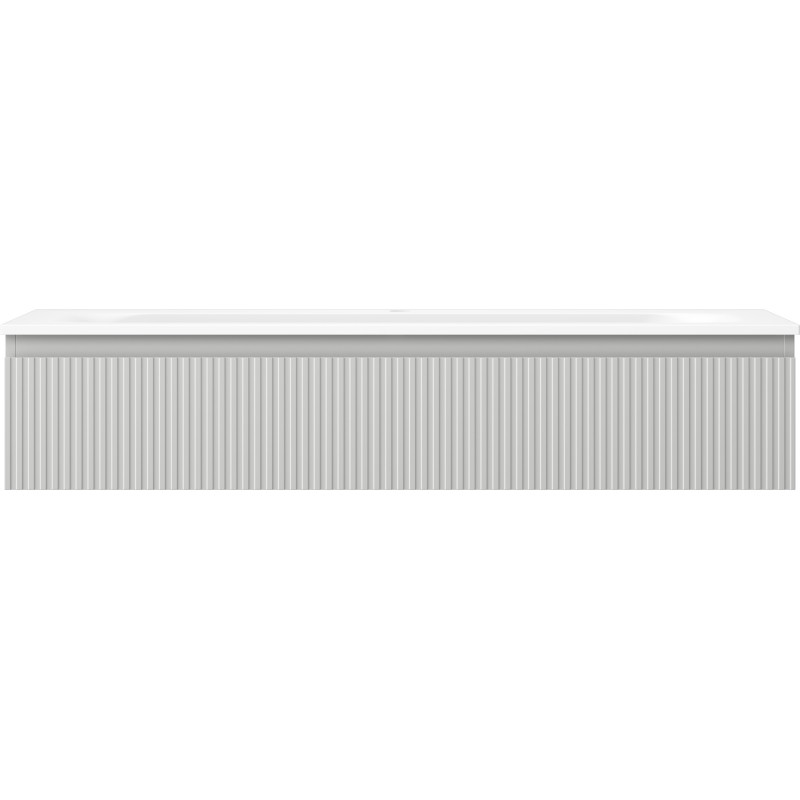 Mexen Rivel szafka łazienkowa 120 cm z umywalką Vela, 1 szuflada, ryflowana , szara mat/biała mat - 91A20-12023-1-BF62-W23M01