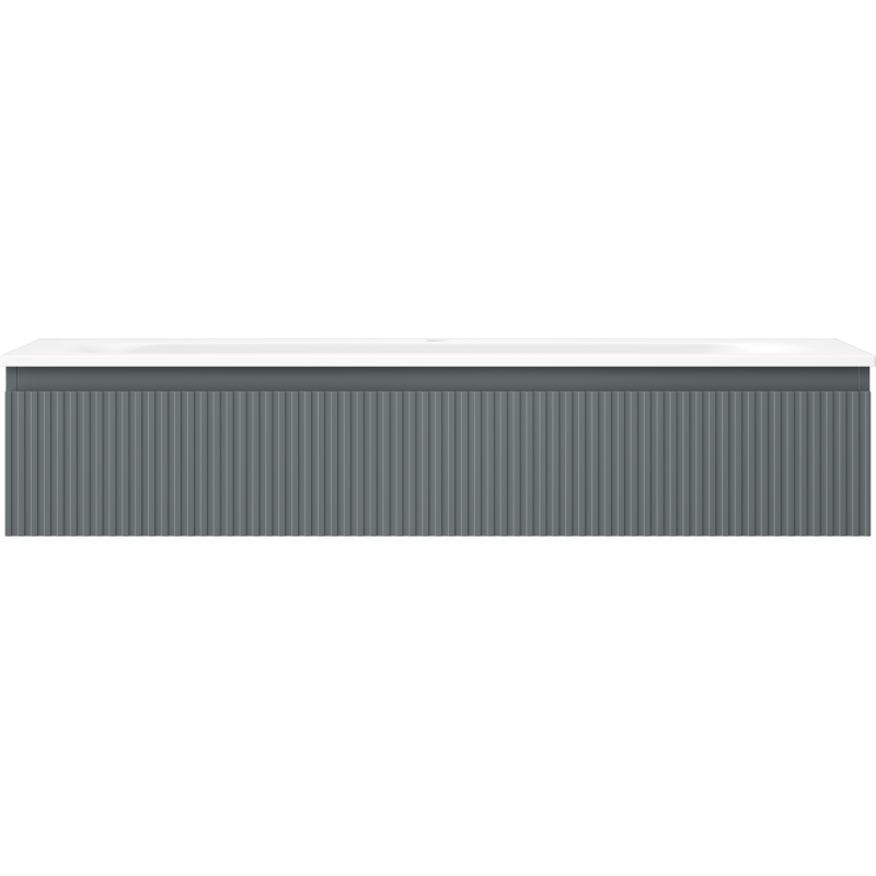 Mexen Rivel badkamerkast 120 cm met wastafel Vela, 1 lade, geribbeld, grafiet mat/wit mat - 91A20-12023-1-BF66-W23M0