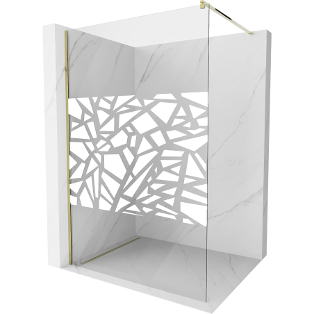 Mexen Kioto paroi de douche Walk-in 80 x 200 cm, motif blanc 8 mm, or - 800-080-101-50-85