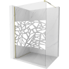 Mexen Kioto paroi de douche Walk-in 80 x 200 cm, motif blanc 8 mm, or - 800-080-101-50-85