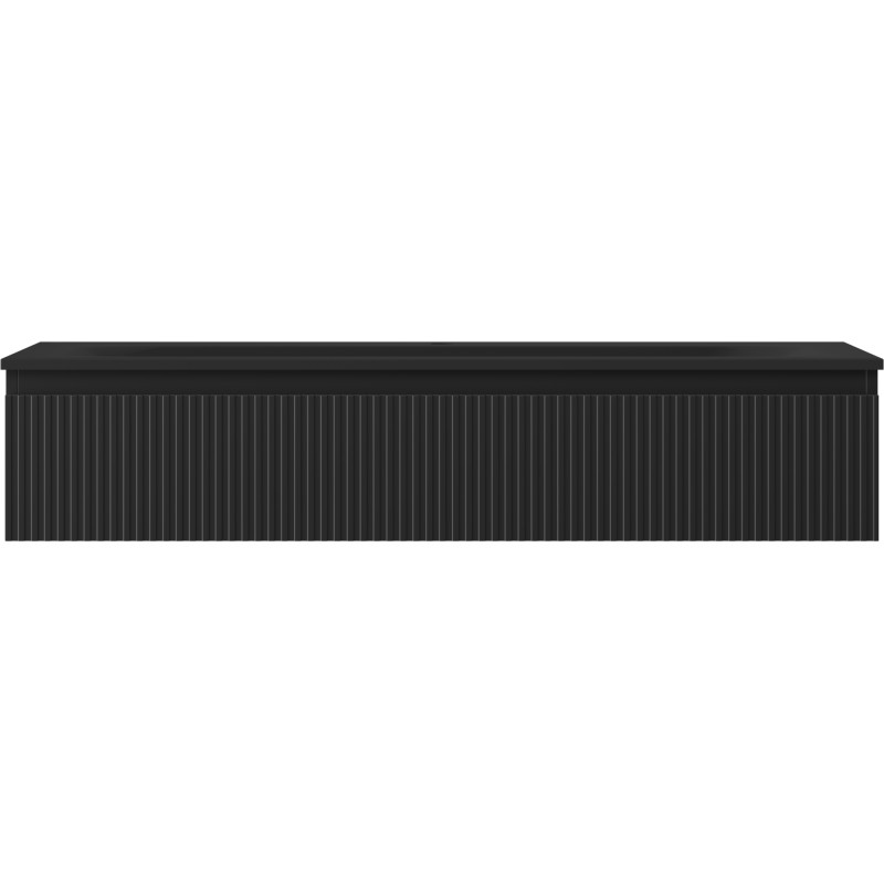 Mexen Rivel armario de baño 120 cm con lavabo Vela, 1 cajón, acanalado, negro mate - 91A20-12023-1-BF71-W23M71