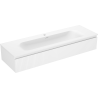 Mexen Rivel Badezimmerschrank 140 cm mit Waschbecken Vela, 1 Schublade, geriffelt, weiß matt - 91A20-14023-1-BF01-W23M01