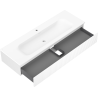 Mexen Rivel mueble de baño de 140 cm con lavabo Vela, 1 cajón, estriado, blanco mate - 91A20-14023-1-BF01-W23M01