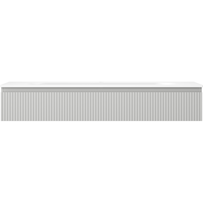 Mexen Rivel mobile da bagno 140 cm con lavabo Vela, 1 cassetto, scanalato, grigio opaco/bianco opaco - 91A20-14023-1-BF62-W23M01