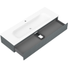 Mexen Rivel gabinete de baño 140 cm con lavabo Vela, 1 cajón, acanalado, grafito mate/blanco mate - 91A20-14023-1-BF66-W23M0