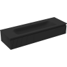 Mexen Rivel Badezimmerschrank 140 cm mit Waschbecken Vela, 1 Schublade, geriffelt, schwarz matt - 91A20-14023-1-BF71-W23M71