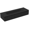 Mexen Rivel badkamerkast 140 cm met wastafel Vela, 1 lade, geribbeld, zwart mat - 91A20-14023-1-BF71-W23M71
