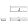 Mexen Rivel badkamerkast 140 cm met wastafel Vela, 1 lade, geribbeld, zwart mat - 91A20-14023-1-BF71-W23M71