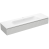 Mexen Rivel armario de baño de 140 cm con lavabo Vela, 1 cajón, ranurado, gris mate/blanco mate - 91A20-16023-1-BF62-W23M01
