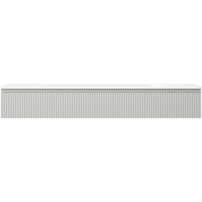 Mexen Rivel armario de baño de 140 cm con lavabo Vela, 1 cajón, ranurado, gris mate/blanco mate - 91A20-16023-1-BF62-W23M01