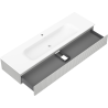 Mexen Rivel armario de baño de 140 cm con lavabo Vela, 1 cajón, ranurado, gris mate/blanco mate - 91A20-16023-1-BF62-W23M01