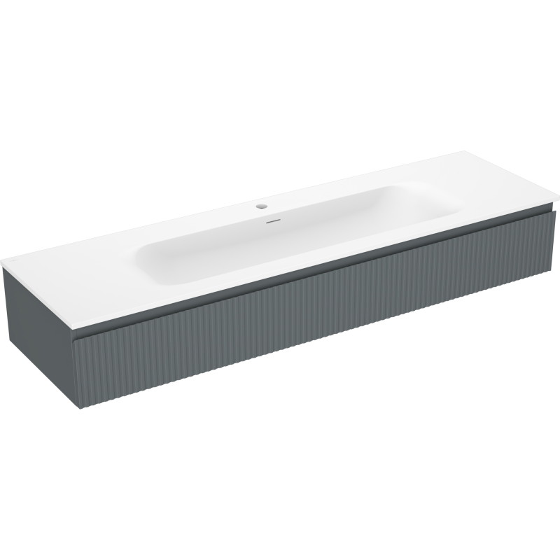 Mexen Rivel 160 cm vannitoakapp koos valamu Velaga, 1 sahtel, sooniline, grafiit matt/valge matt - 91A20-16023-1-BF66-W23M0