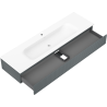 Mexen Rivel armario de baño de 160 cm con lavabo Vela, 1 cajón, ranurado, grafito mate/blanco mate - 91A20-16023-1-BF66-W23M0