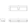Mexen Rivel Badezimmerschrank 160 cm mit Waschbecken Vela, 1 Schublade, gerillt, schwarz matt - 91A20-16023-1-BF71-W23M71