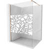Paroi de douche Mexen Kioto Walk-in 130 x 200 cm, motif blanc 8 mm, or rose - 800-130-101-60-85