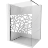 Mexen Kioto paroi de douche Walk-in 100 x 200 cm, motif blanc 8 mm, noir - 800-100-101-70-85
